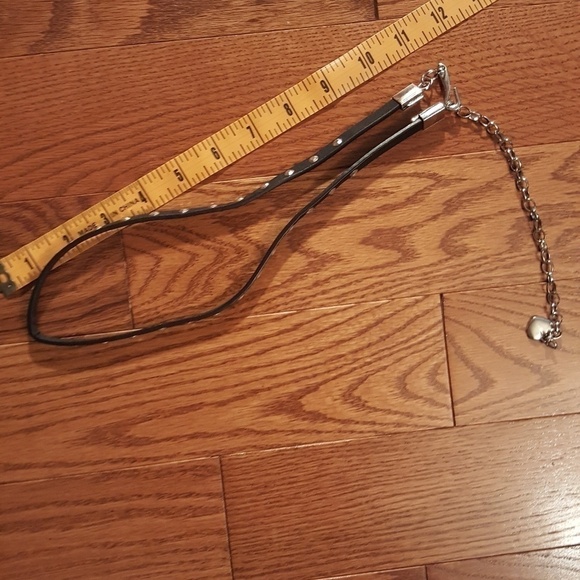 BELT Black With Silver Heart - Picture 5 of 5